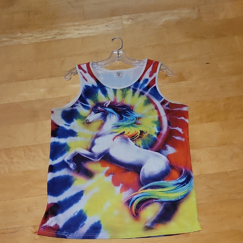 Rainbow Umivorn Tie Dyed Sleeveless Tank Mens M